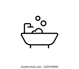 Bath icon. High quality outline symbol for web design or mobile app. Thin line sign for design logo. Black outline pictogram on white background