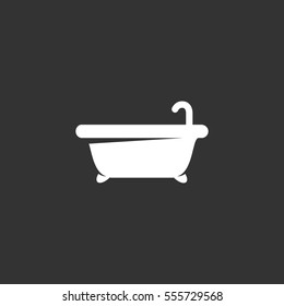 Bath icon isolated on black background. Bath vector logo. Flat design style. Modern vector pictogram for web graphics - stock vector