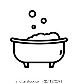 Bath Icon. Line Art Style Design Isolated On White Background