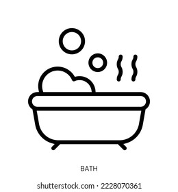 bath icon. Line Art Style Design Isolated On White Background