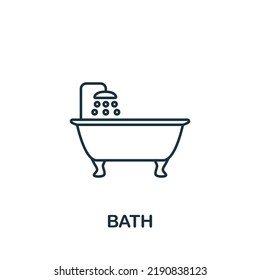 Bath icon. Line simple Interior Furniture icon for templates, web design and infographics