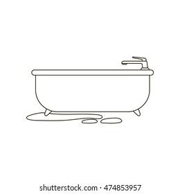 Bath icon line. Single silhouette plumbing icon.