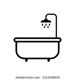 bath icon. line style. bathtub vector icon.