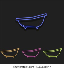 Bath icon in multi color. Simple outline vector of Bathroom set icons for UI and UX, website or mobile application