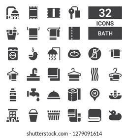 Bath Icon Set Collection 32 Filled Stock Vector (Royalty Free ...