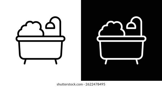 Bath icon shape graphic simple plain clipart symbol. thin line outline art