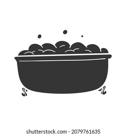 Bath Icon Silhouette Illustration. Bathroom Vector Graphic Pictogram Symbol Clip Art. Doodle Sketch Black Sign.