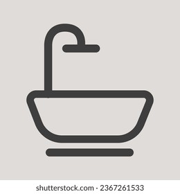 Icono de baño en estilo simple, plano y minimalista