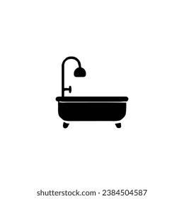 Bath icon. Simple style building company poster background symbol. Bath brand logo design element. Bath t-shirt printing. Vector for sticker.
