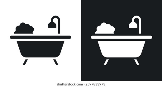 Bath icon symbol collection on white background.