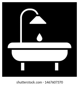 Bath. The icon.
A tank for bathing or taking medical procedures - a flat, black and white image.