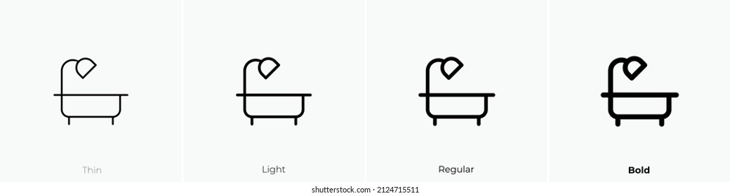 bath icon. Thin, Light Regular And Bold style design isolated on white background
