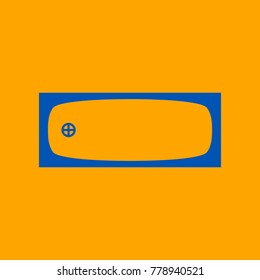 Bath Icon. Top view. Vector. Medium teal blue icon on orange background.