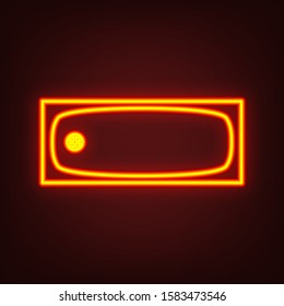 Bath Icon. Top view. Yellow, orange, red neon icon at dark reddish background. Illumination. Illustration.