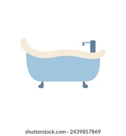 Bath icon vector. Bathroom color concept icon. Simple shower vector. A bathtub in a simple multi-colored style. Interior icon for web design. Bathroom furniture.