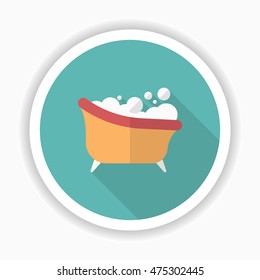 Bath icon , Vector flat long shadow design.