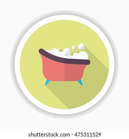 Bath icon , Vector flat long shadow design.