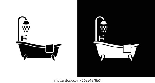 Bath icon Vector in flat style. Collection silhouettes
