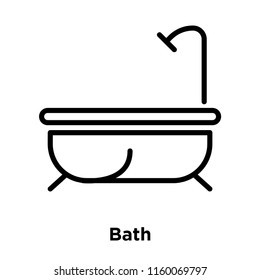 Bath icon vector isolated on white background, Bath transparent sign , line and outline elements in linear style