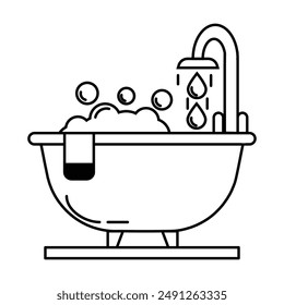 bath icon vector on white background