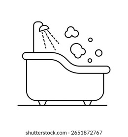 bath icon with white background vector stock illustration