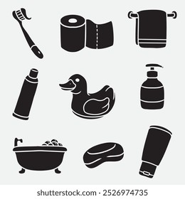 bath icons good for logo, symbol, element design, silhouette design, etc