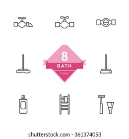 Bath Icons ( Line Icons )