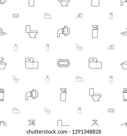bath icons pattern seamless white background. Included editable line shower, soap, toilet, paper towel, spray bottle, laundry, towels icons. bath icons for web and mobile.