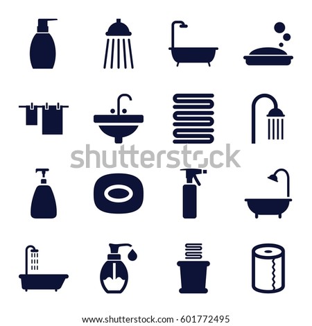 Bath Icons Set Set 16 Bath Stock Vector (Royalty Free) 601772495 ...