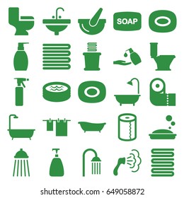 Bath icons set. set of 25 bath filled icons such as towels, soap, spray bottle, soap, shower, toilet, cloth hanging, paper towel, sink, bucket, jacuzzi