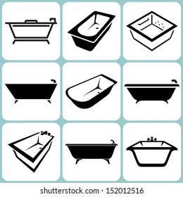 bath icons set