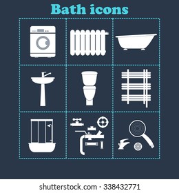 Bath icons set