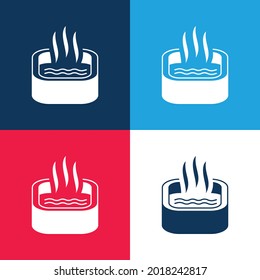 Bath Of Immersion blue and red four color minimal icon set
