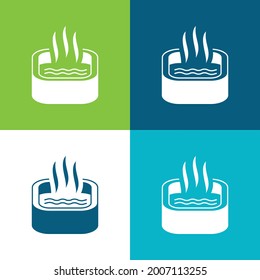 Bath Of Immersion Flat four color minimal icon set