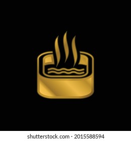 Bath Of Immersion gold plated metalic icon or logo vector
