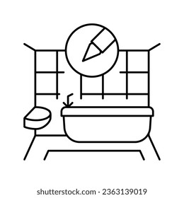bath interior design home line icon vector. bath interior design home sign. isolated contour symbol black illustration