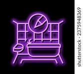 bath interior design home neon light sign vector. bath interior design home illustration
