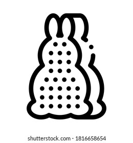 bath layer in rabbit form icon vector. bath layer in rabbit form sign. isolated contour symbol illustration