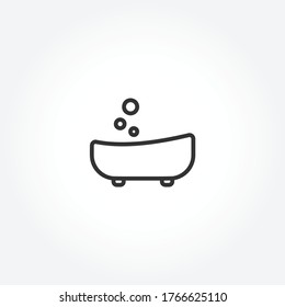 bath line icon on white background