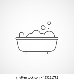 Bath Line Icon On White Background