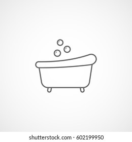 Bath Line Icon On White Background