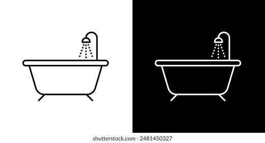 Bath line icon vector illustration set.