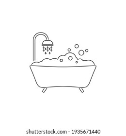 Bath line icon vector. Style sign for mobile concept and web design. Bath symbol illustration