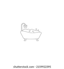 Vector de icono de línea de baño. Signo de estilo para concepto móvil y diseño web. Signo plano de la ilustración del símbolo de baño