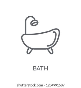 Bath linear icon. Modern outline Bath logo concept on white background from Furniture and Household collection. Suitable for use on web apps, mobile apps and print media.