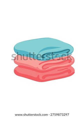 bath linen stack in bright colors arranged neatly for product display
