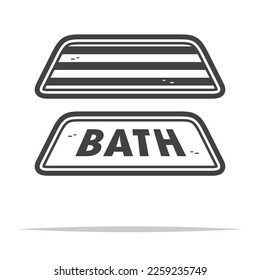 Bath mat icon transparent vector isolated