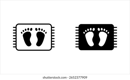 Conjunto de ícones de tapetes de banho. Ilustração vetorial de tapetes de banho em fundo branco