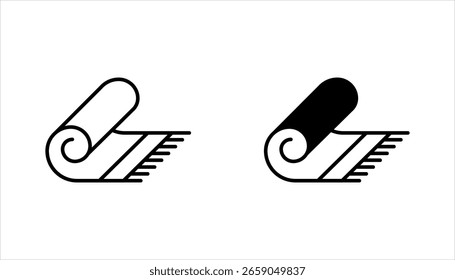 Conjunto de iconos de alfombras de baño. Alfombrillas de baño de contorno de Ilustración vectorial sobre fondo blanco