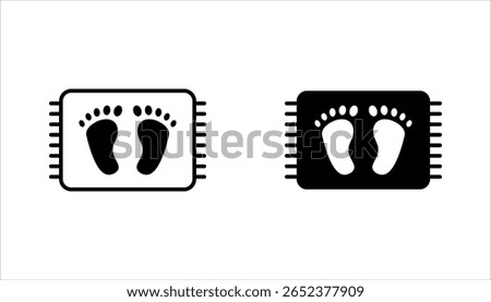 Bath mats icon set. Outline bath mats vector illustration on white background
